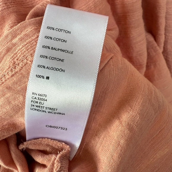 Anthropologie Elinor pink peasant Textured short puff sleeve Top Sz Small - Picture 8 of 9